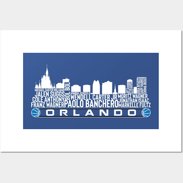 Orlando Basketball Team 23 Player Roster, Orlando City Skyline Wall Art by Legend Skyline